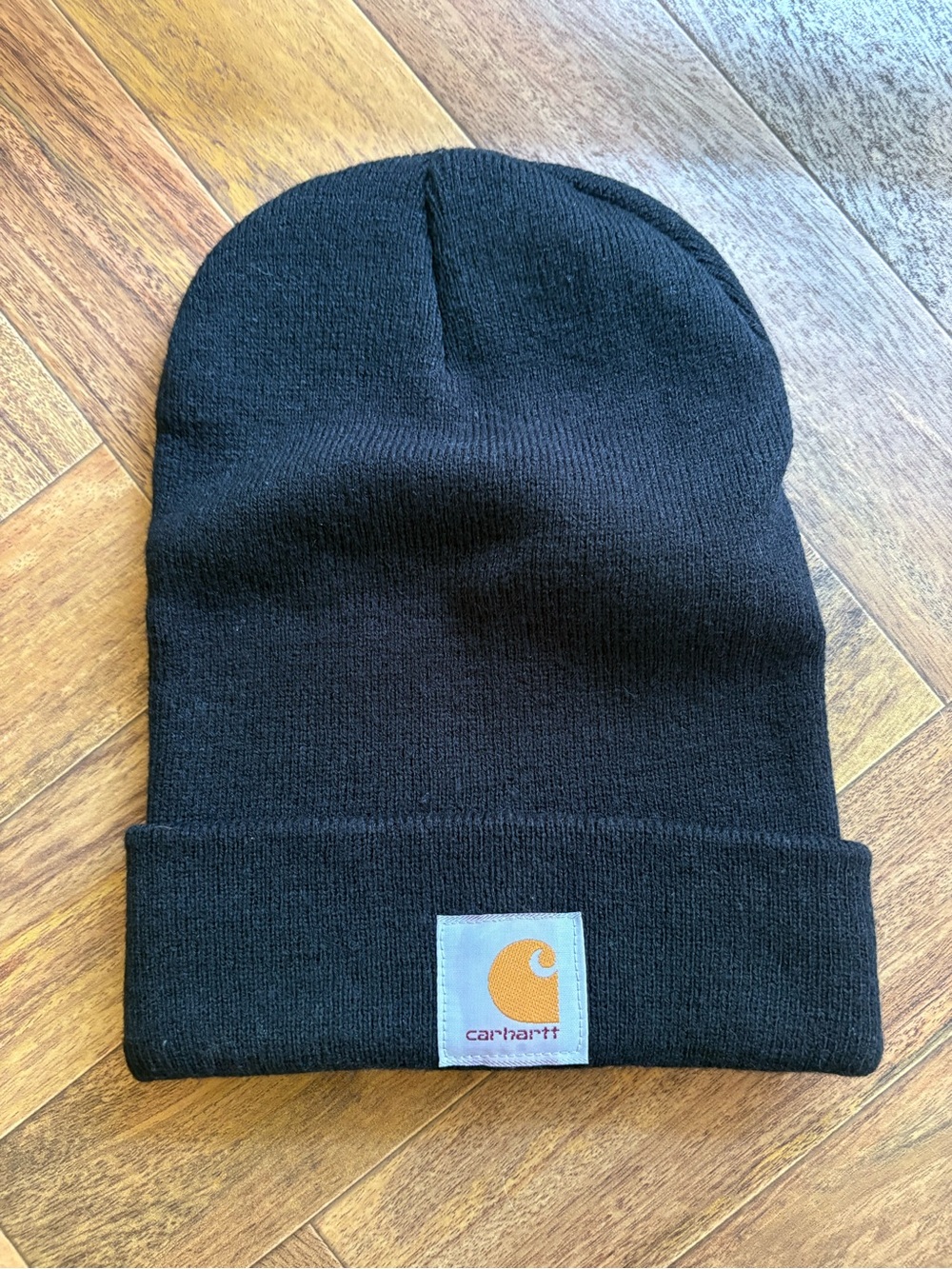 Carhartt Black Beanie with Logo Patch